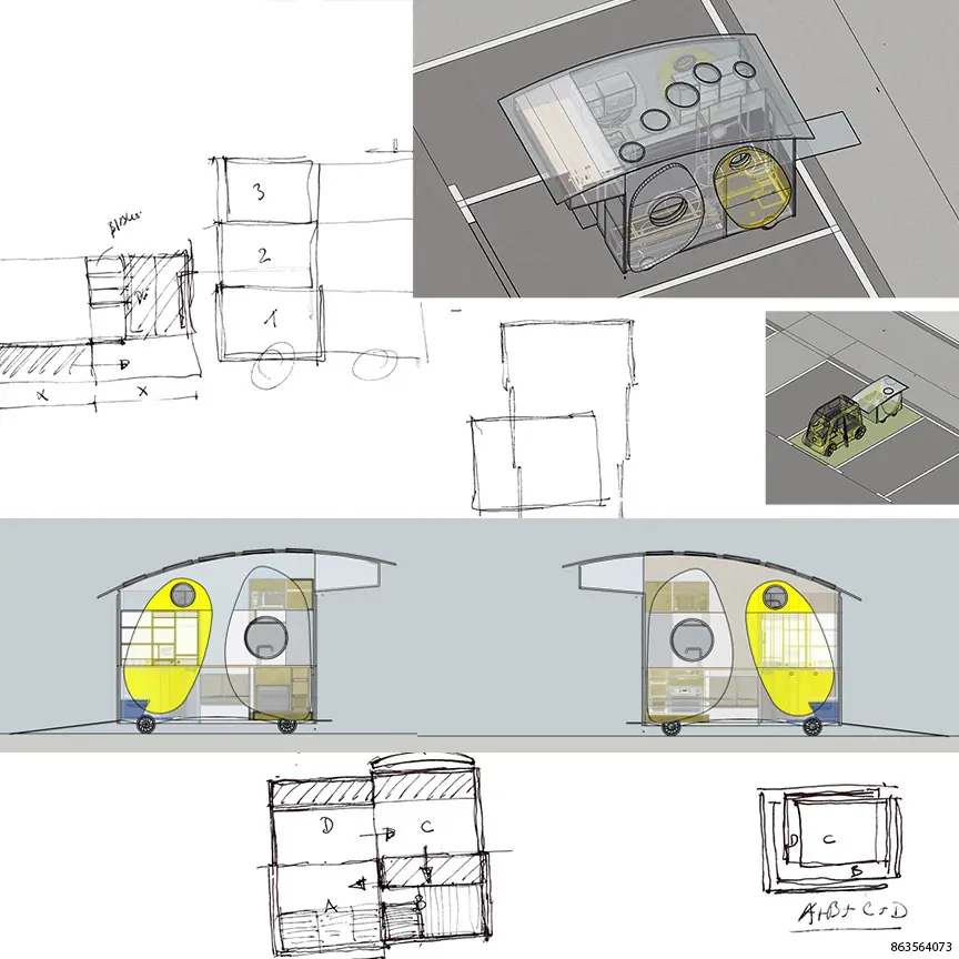 Croquis et plans de la petite unité