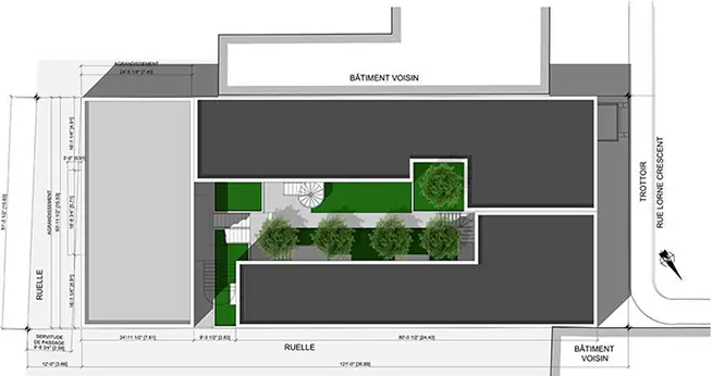 Plan d’implantation du bâtiment