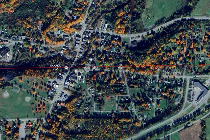 Vue aérienne du secteur en automne