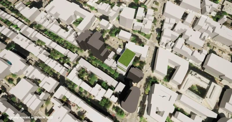 Vue aérienne du quartier