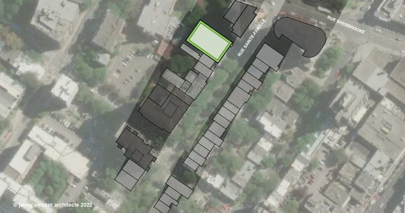 Plan d’implantation sur photo satellite