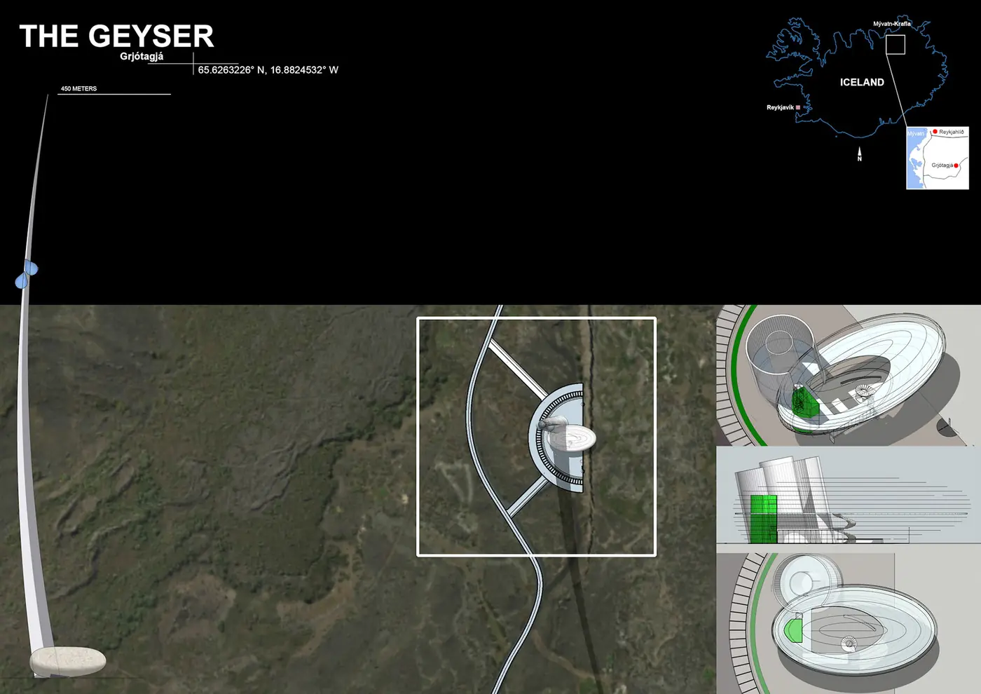 Planche The Geyser avec plan et vues